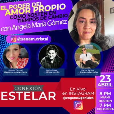 episode El poder del amor propio como sostén en tiempos de cambio con Angela María Gómez Aristizábal IG @sanam.cristal artwork