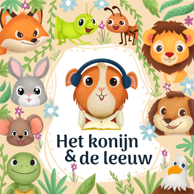 episode Het konijn en de leeuw | Charlie's Beesten Babbels | Charlie de Cavia artwork