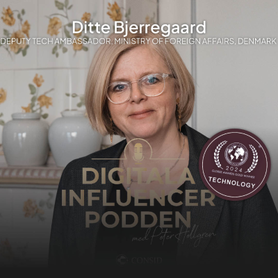 episode 313. Digital Diplomacy in Action | Ditte Bjerregaard, Deputy Tech Ambassador, Ministry of Foreign Affairs of Denmark | Ai vision artwork