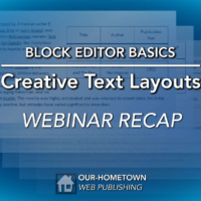 episode Block Editor Basics: Creating Text Layouts | OHT Webinar Replay artwork