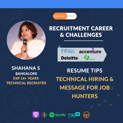 episode Shahana - Technical recruiter | Global Consulting | Infosys | Accenture | Deloitte | Satvva | artwork