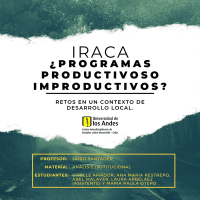 Cover image of show IRACA ¿Programas productivos o improductivos? Retos en un contexto de paz y desarrollo.