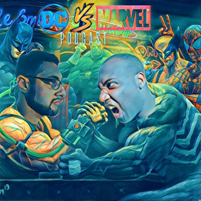 Kansikuva näyttelystä DC Vs Marvel podcast