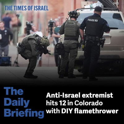 episode Day 606 - Anti-Israel extremist hits 12 in Colorado with DIY flamethrower artwork