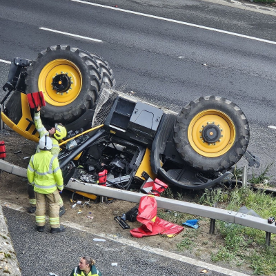 episode Podcast: Man in 'critical but stable' condition in hospital after tractor fell from bridge onto M20 central reservation artwork