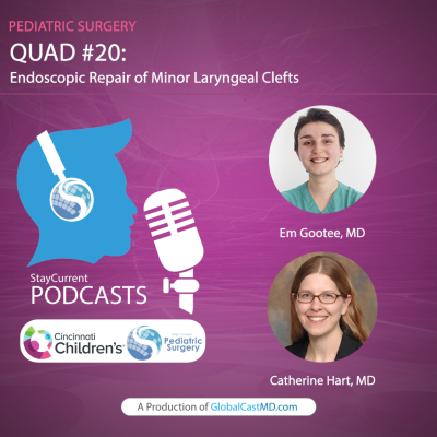 episode QUAD #20: Endoscopic Repair of Minor Laryngeal Clefts with Dr. Catherine Hart artwork