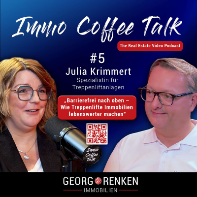 episode Immo Coffee Talk #5 | Barrierefrei nach oben – Wie Treppenlifte Immobilien lebenswerter machen | Julia Krimmert - Detlev Siemer GmbH artwork