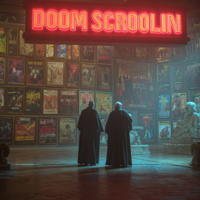 episode Doomscrollin #025: AOC, AI Terminators, Ted Bundy, Mariah Carey and The Psyop artwork