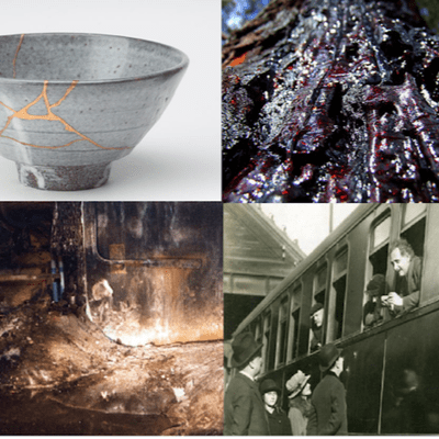 episode Kintsugi, la pata de elefante de Chernóbil, los árboles que sangran, Einstein en Barcelona artwork