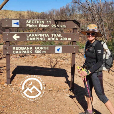 episode Liz Woodgate, on setting the Larapinta Trail 460KM end-to-end-to-end Fastest Known Time in sub 6 days, at 60 artwork