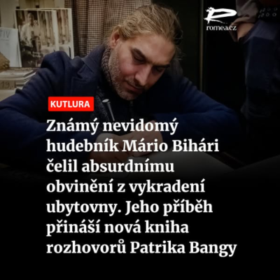 episode Známý nevidomý hudebník Mário Bihári čelil absurdnímu obvinění z vykradení ubytovny. Jeho příběh přináší nová kniha rozhovorů Patrika Bangy artwork