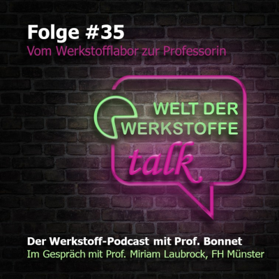 episode Welt der Werkstoffe - talk, Folge 35, Prof. Miriam Laubrock: Vom Werkstofflabor zur Professorin artwork