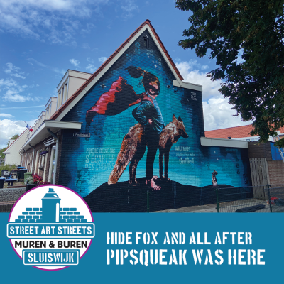 episode MUUR: Pipsqueak was here!!! Superheld “Hide fox, and all after” artwork