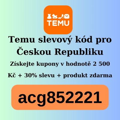 Temu slevový kód pro Českou Republiku: acg852221