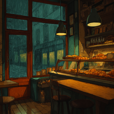 episode Rainy Day Bakery Ambience | Rain and Cozy Cafe Sounds artwork