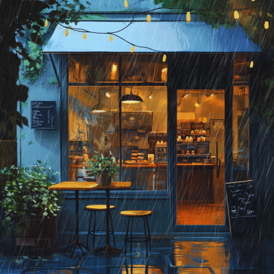 episode Cozy Coffee Shop on a Rainy Day artwork