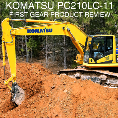 episode WHEELED v TRACKED Excavators First Gear Komatsu PC210LC-11 Excavator 1:64 Scale Diecast Construction artwork