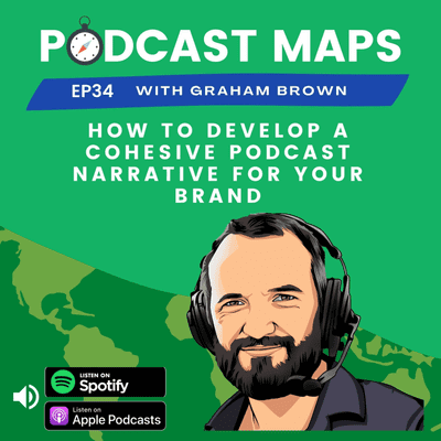 episode Podcast Maps EP 34 - How to develop a cohesive podcast narrative for your brand artwork