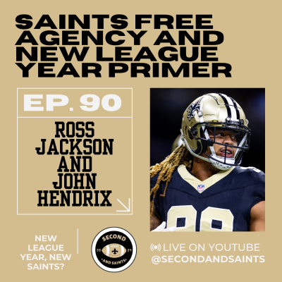 episode Saints Free Agency Primer, Player Movement, Restructures and Kellen Moore Coaching Insight artwork