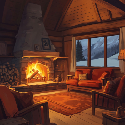 episode Cozy Fireplace and Snowstorm artwork