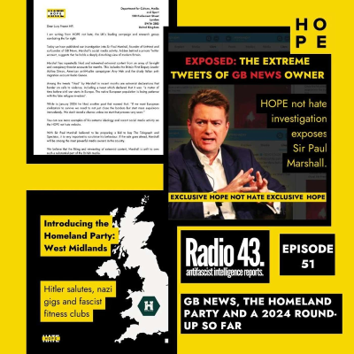 episode Radio 43 | Episode 51 | Intelligence Report | GB News, The Homeland Party and a 2024 round-up so far artwork