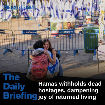 episode Day 739 - Hamas withholds dead hostages, dampening joy of returned living artwork