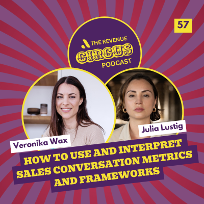 episode 🎪 How to use and interpret sales conversation metrics | #57 Veronika Wax (CEO @ Demodesk) & Julia Lustig (PreSales @ Seismic) artwork