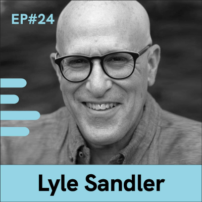 episode What D-School forgot to teach designers about storytelling, with Lyle Sandler artwork
