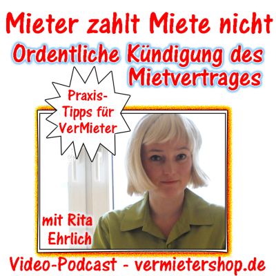 episode Mietvertrag ordentlich kündigen bei Mietrückstand mit einer Monatsmiete- Immobooks.de artwork
