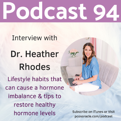 episode #94 Lifestyle habits that can cause a hormone imbalance and tips to restore healthy hormone levels with Dr. Heather Rhodes artwork