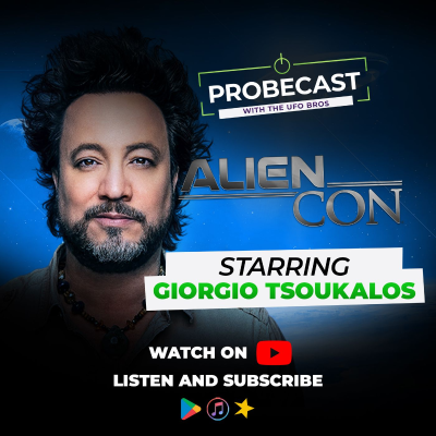 episode Ancient Alien's Giorgio Tsoukalos analyzes our metal piece from the 2008 Needles UFO crash site artwork