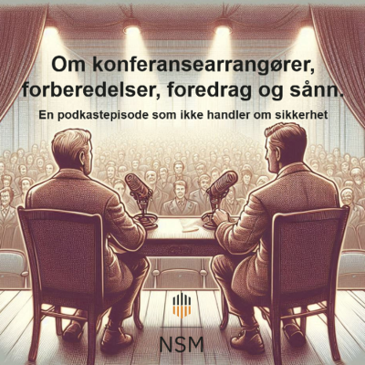 episode NSM Podkast - Om konferansearrangører, forberedelser, foredrag og sånn artwork