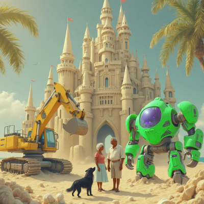 episode Die drei Roboter - Urlaub am Strand artwork