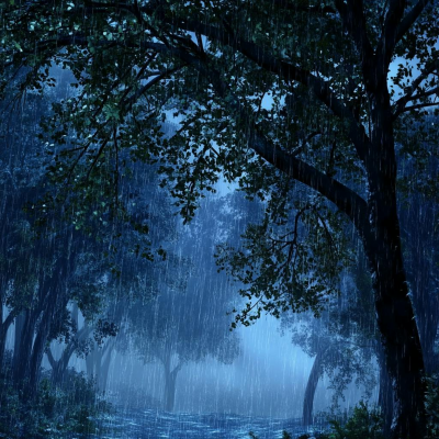 episode Rain Sounds for Sleeping - Sound of Heavy Rainstorm & Thunder in the Misty Forest At Night artwork