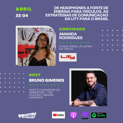 episode De Headphones a Fonte de Energia para Veículos. As Estratégias de Comunicação da Lity para o Brasil | Convidada: Amanda Rodrigues - Gerente artwork