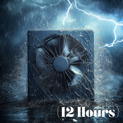 episode Box Fan Running in Rain & Thunderstorm | Sleep Sound (12 Hours) artwork