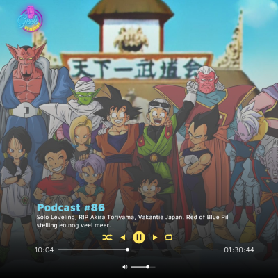 episode Geek Synergy #86 | Solo Leveling, RIP Akira Toriyama, Vakantie Japan, Red of Blue Pil stelling artwork