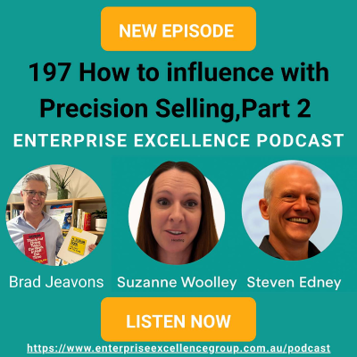 episode 197 How to influence with Precision Selling, Part 2 with Suzanne Wooley and Steven Edney. artwork