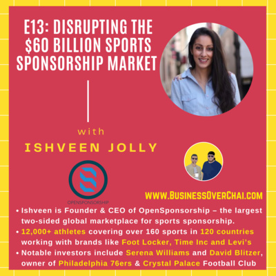 episode E13: Disrupting the $60 Billion Sports Sponsorship Market with CEO Ishveen Jolly of OpenSponsorship artwork