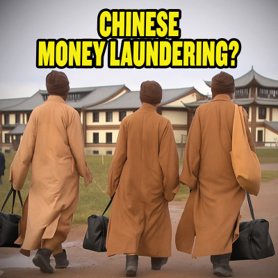 episode Buddhist Monks, Suitcases of Cash artwork