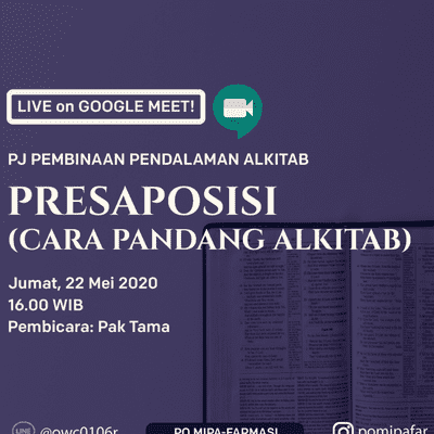 episode PJ Pembinaan PA 22 Mei - Presaposisi (Cara Pandang Alkitab) artwork