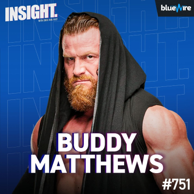episode Buddy Matthews On Rhea Ripley, Ankle Injury Update, AEW, Aleister Black artwork