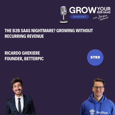 episode S7E9 - The B2B SaaS Nightmare? Growing Without Recurring Revenue with Ricardo Ghekiere artwork