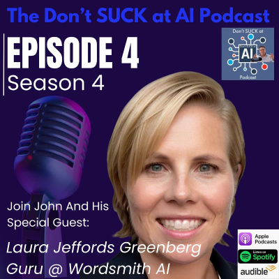 episode Season 4 - Episode 4 - Laura Jeffords Greenberg's Caffeinated Career Path from Red Bull to Wordsmith AI: A Lawyer’s Journey Through Tech, VR, and the Rise of AI artwork