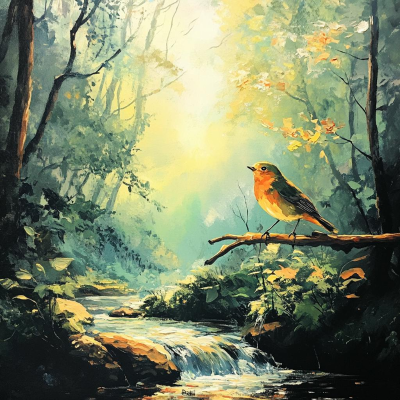 episode SOUNDS OF THE FOREST, GENTLE BIRDSONG WITH BUBBLING BROOK, RELAXING FOREST SOUNDS artwork