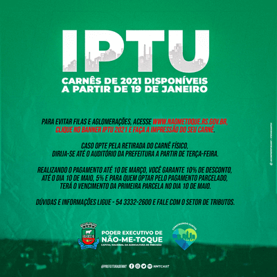 episode CARNÊS DO IPTU DE NÃO-ME-TOQUE ESTAR]AO DISPONÍVEIS A PARTIR DE 19 DE JANEIRO DE 2021 artwork