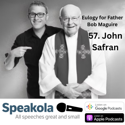 episode 'Bob, you're dead. Do you want a state funeral?' — John Safran's eulogy for Father Bob Maguire, May 2023, Melbourne, Australia artwork