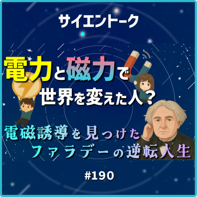 episode 190. 電力と磁力で世界を変えた人?電磁誘導を見つけたファラデーの逆転人生 artwork