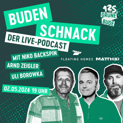 episode „Budenschnack“ – Der Podcast auf der „Grünen Bude“ – Folge 4 mit Uli Borowka und Arnd Zeigler artwork