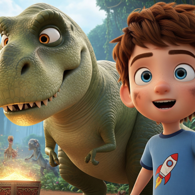 episode Anton og tidsrejsen til dinosaurernes verden artwork